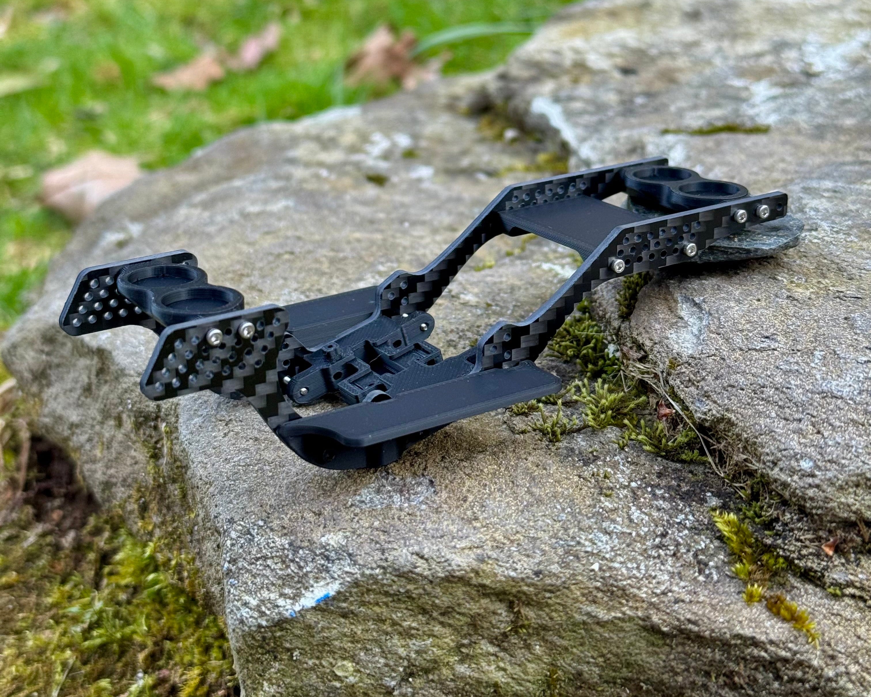 JC RC | Summit CF Chassis Frame - LCG - 15 Degree Skid Angle